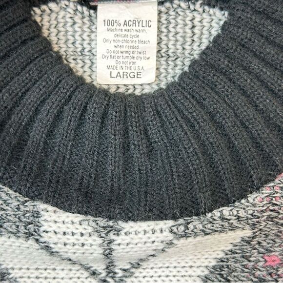 NAN DORSEY Vintage Snowflake Star Design Long Sweater Size Large - Picture 11 of 13